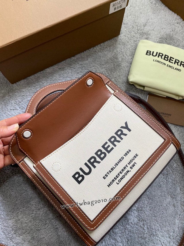 Burberry專門店新款小號撲克包 巴寶莉帆布托特包手提肩背女包 yxb1091
